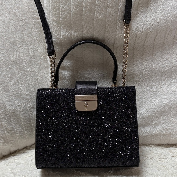 Kate Spade Sunset Lane Kirin Black Glitter Bag with Chain - Picture 3 of 9
